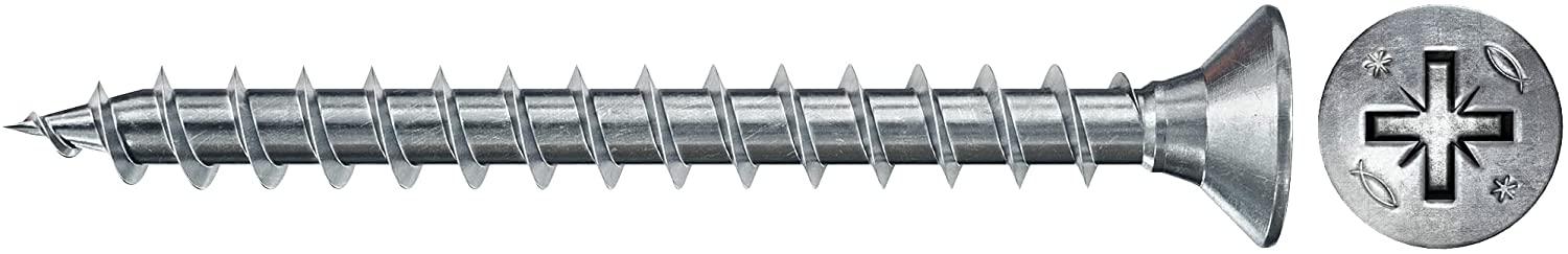 Fischer „fischer“ medžio drožlių plokštės varžtas „Power-Fast II 6.0x300“, įleidžiamas (25 vnt., dalinis sriegis, cinkuotas)