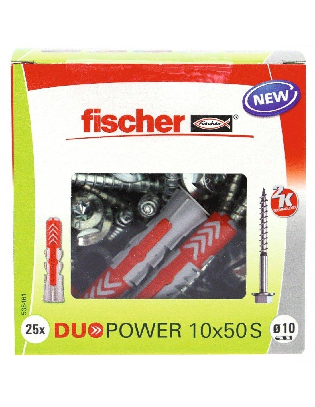 Kaištis Fischer DuoPower, 50 mm x 10 mm, 25 vnt.