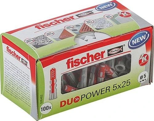 Kaištis Fischer DuoPower, 25 mm x 5 mm, 100 vnt.
