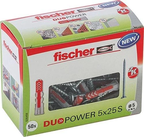Grąžtas Kaištis Fischer DuoPower, 25 mm x 5 mm, 50 vnt.