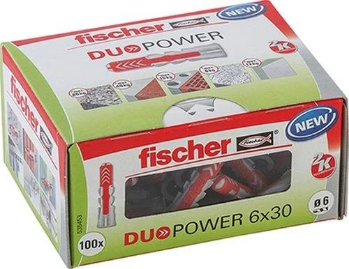 Kaištis Fischer DuoPower, 30 mm x 6 mm, 100 vnt.