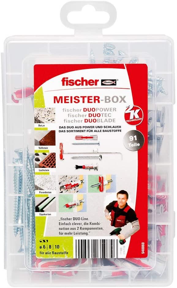 Fischer fischer master box DUOLINE, kaiščiai (šviesi pilka/raudona, su varžtais, 91 vnt.)