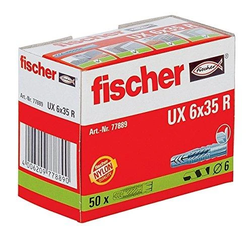 Solar Plus Fischer Universaldübel UX 6x35 R (hellgrau, 50 Stück)