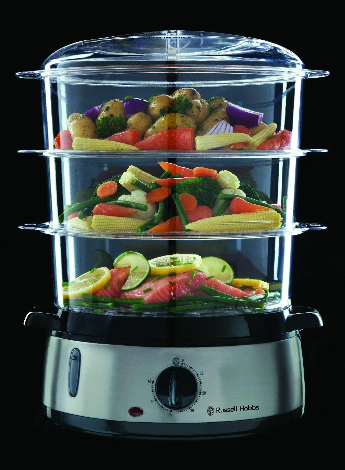 Garų puodas RUSSELL HOBBS Cook@Home 19270-56 steam cooker 9 l 800 W Sidabrinis, Juodas