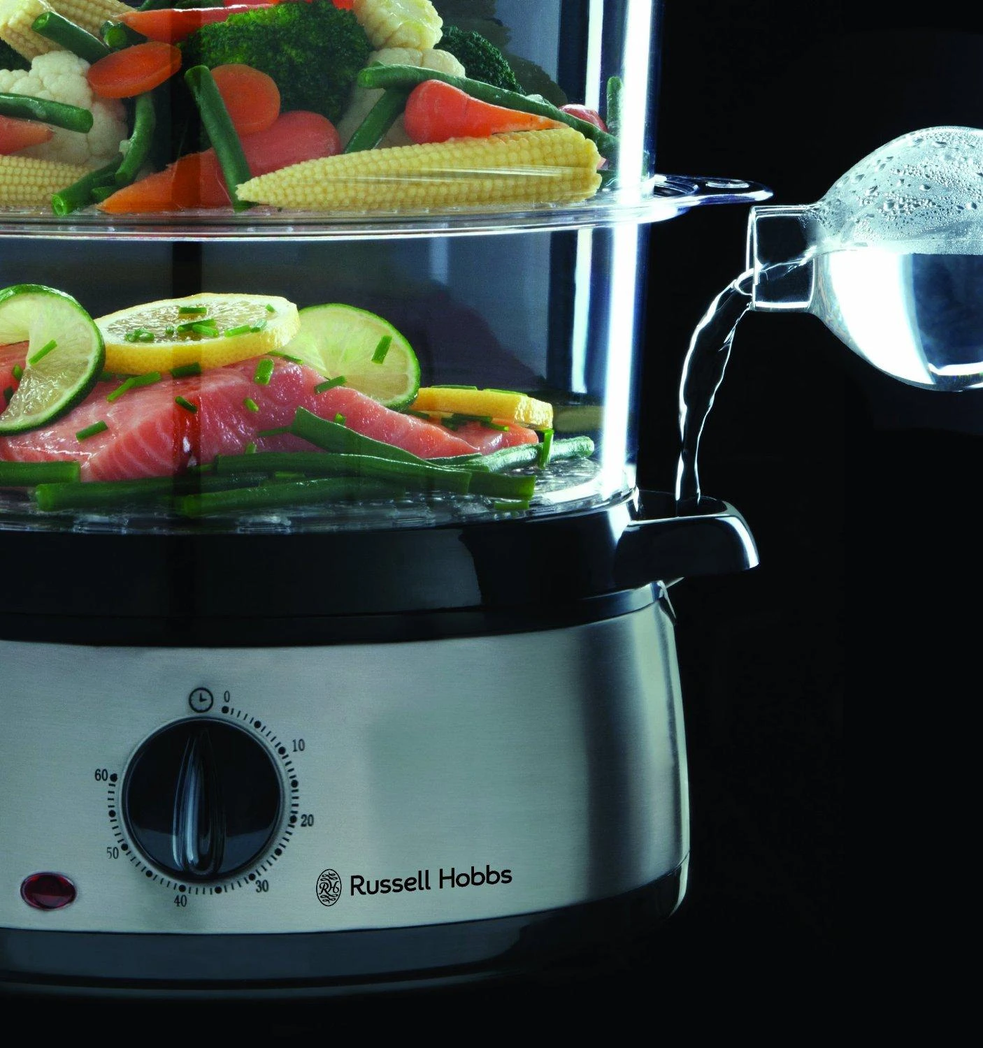 Garų puodas RUSSELL HOBBS Cook@Home 19270-56 steam cooker 9 l 800 W Sidabrinis, Juodas