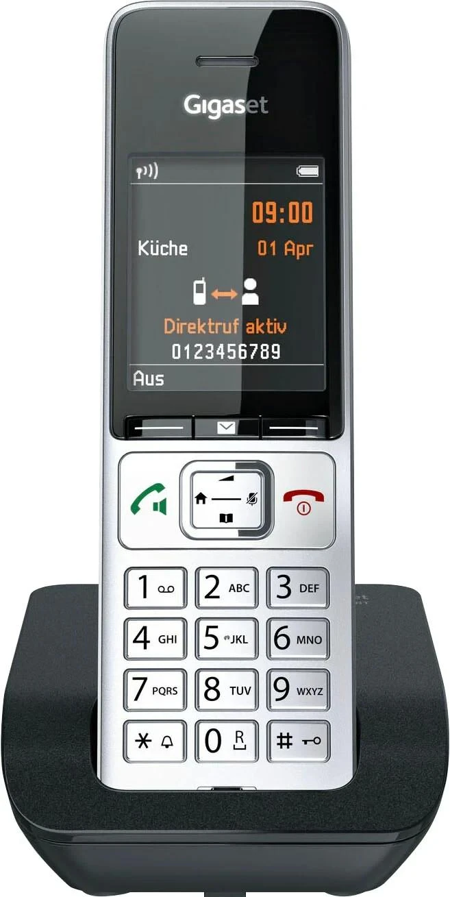 GIS Gigaset COMFORT 500 DECT telefonas Skambintojo ID Juoda, Sidabras