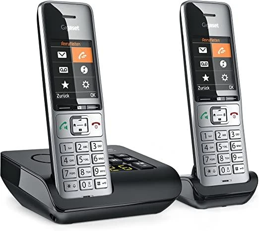 GIS Gigaset COMFORT 500A duo Analoginio ryšio / DECT telefonas Skambintojo ID Juoda, Sidabras
