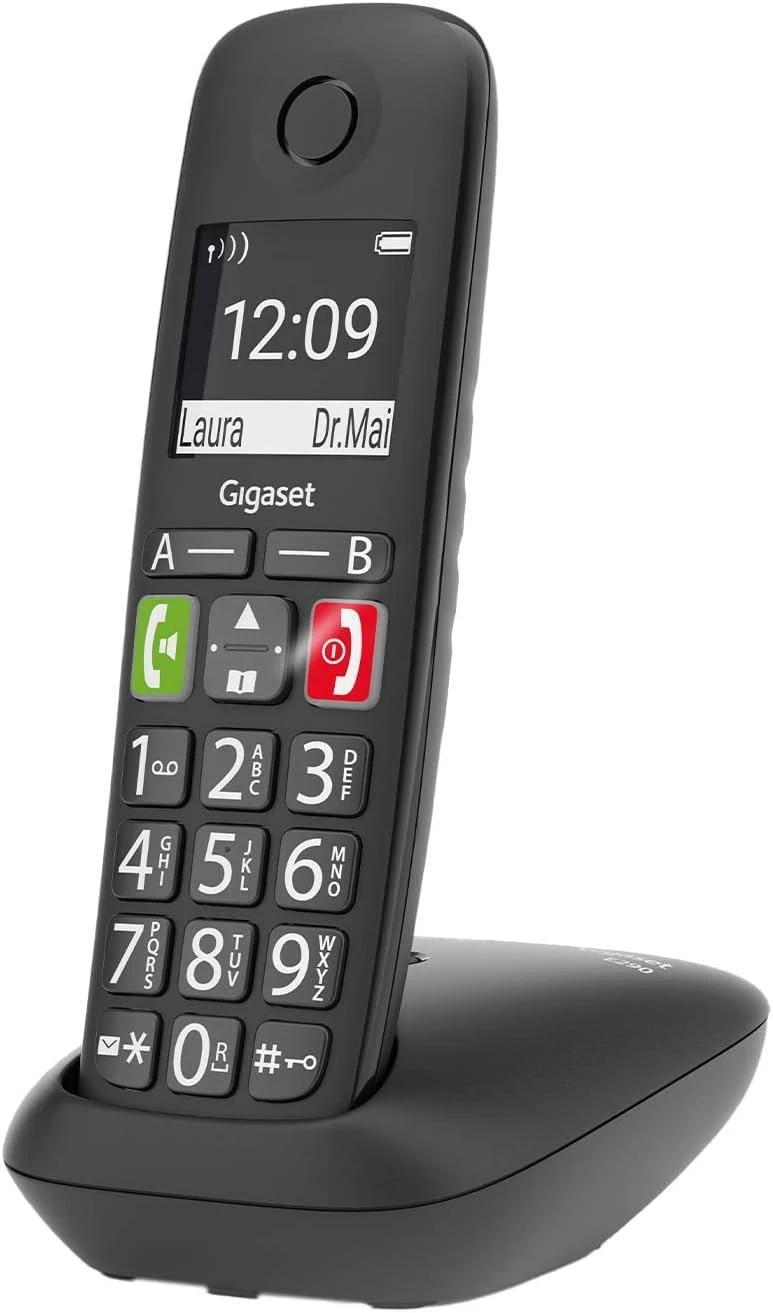 GIS Gigaset E290 Analoginio ryšio / DECT telefonas Skambintojo ID Juoda