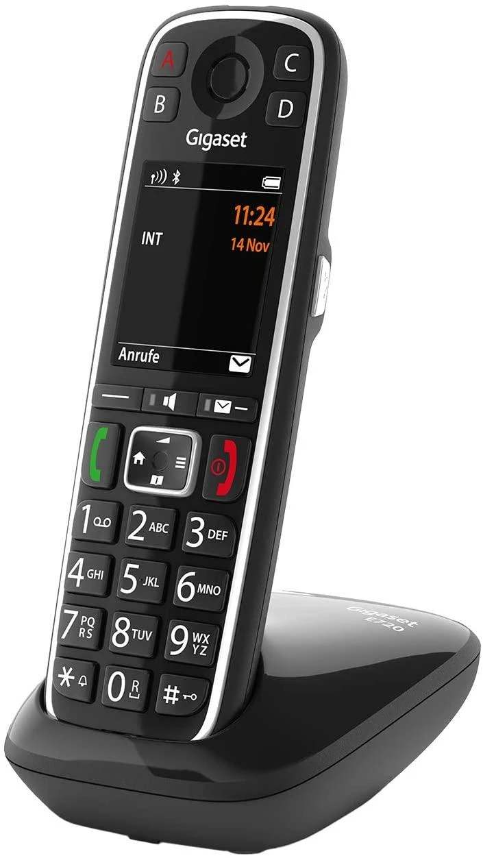 GIS Gigaset E720 Analoginio ryšio / DECT telefonas Skambintojo ID Juoda
