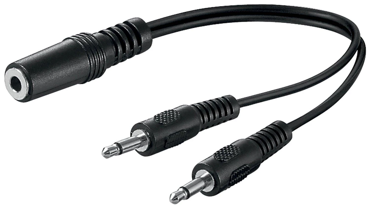 Garso adapteris 3.5 mm 1 moteriškas į 2 vyriškus