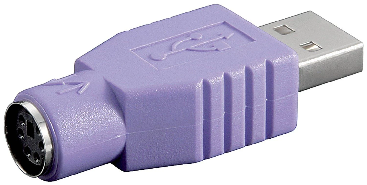 Adapteris USB Goobay USB-A - PS/2 Violetinis (68918)