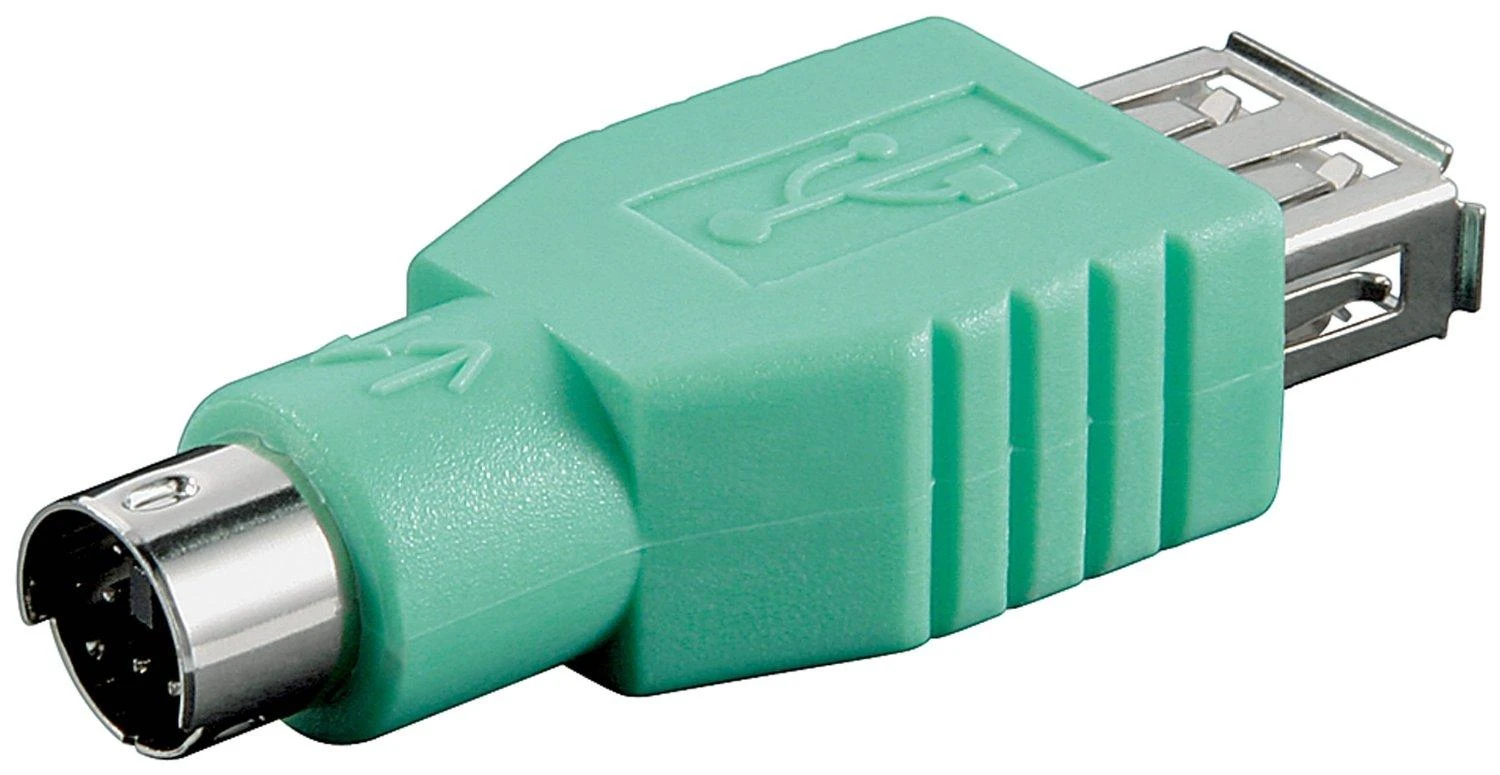 USB A į PS/2 adapteris, šviesiai žalias