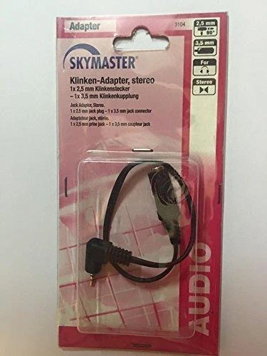 Skymaster 2,5 mm į 3,5 mm audio adapteris pakuotėje