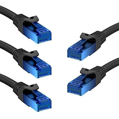 Goobay 5m CAT 6 plokščias kabelis, U/UTP, juodas