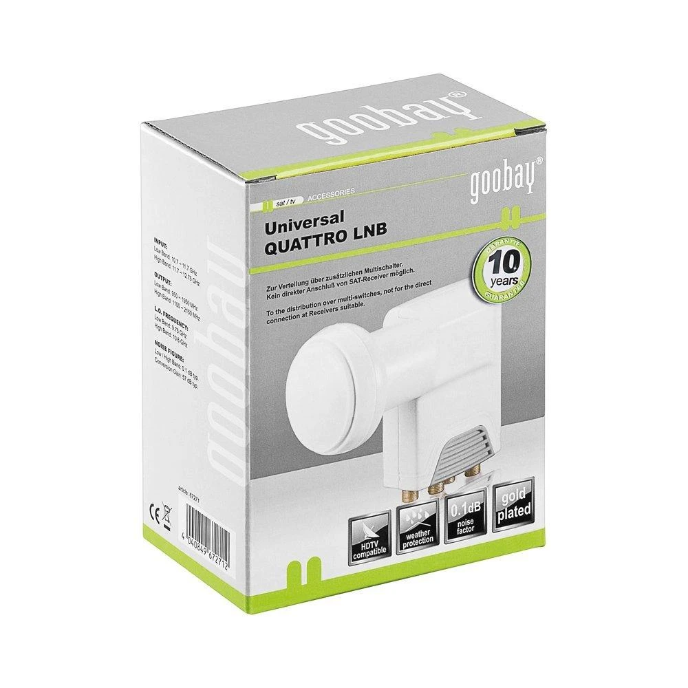 Goobay keitiklis Quattro Universalus LNB 0.1dB