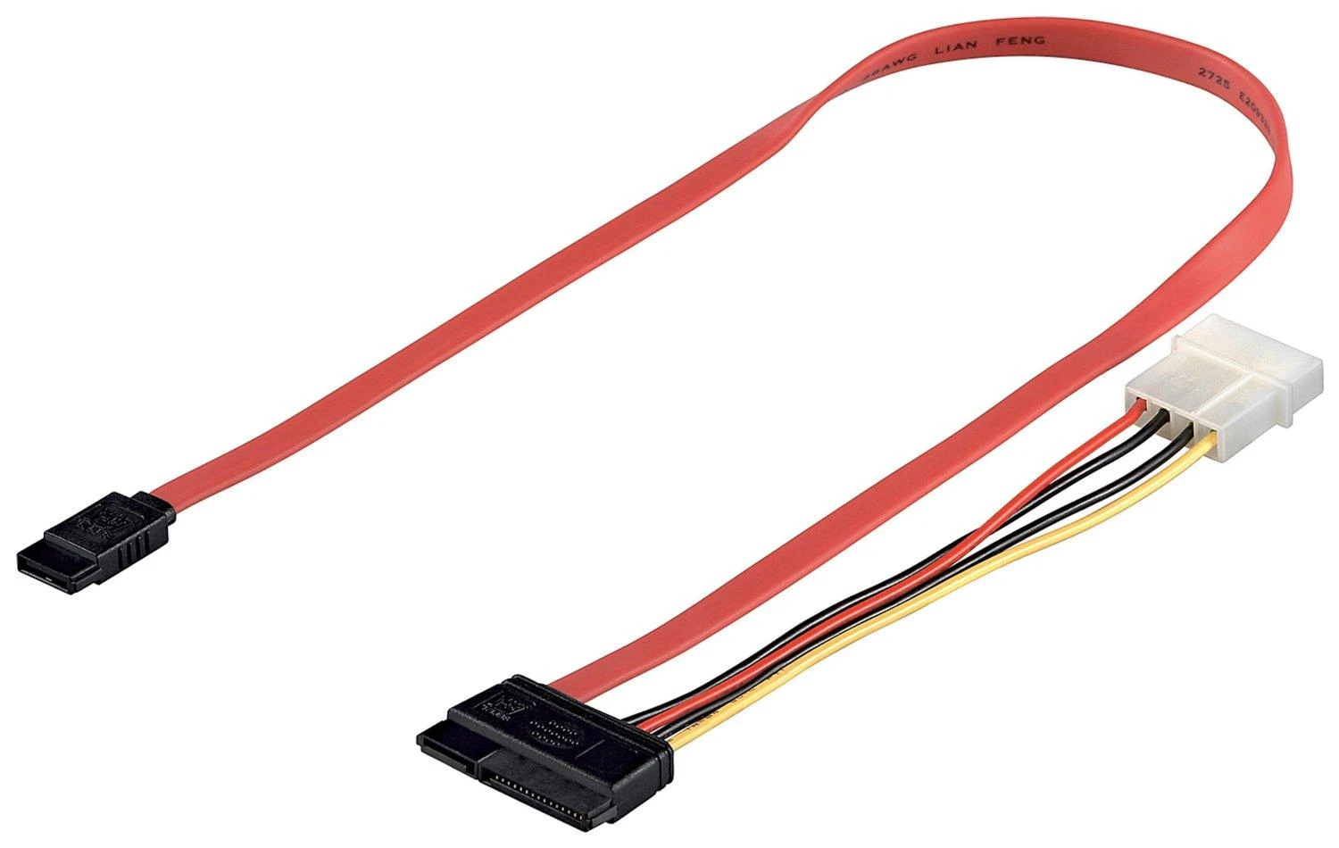 Goobay kompiuterio duomenų kabelis, 1.5/3/6 Gbit/s, SATA III, SATA 7 kontaktų, SATA 7 + 15 kontaktų, kištukas/kištukas, juodas, raudonas, geltonas, tiesus