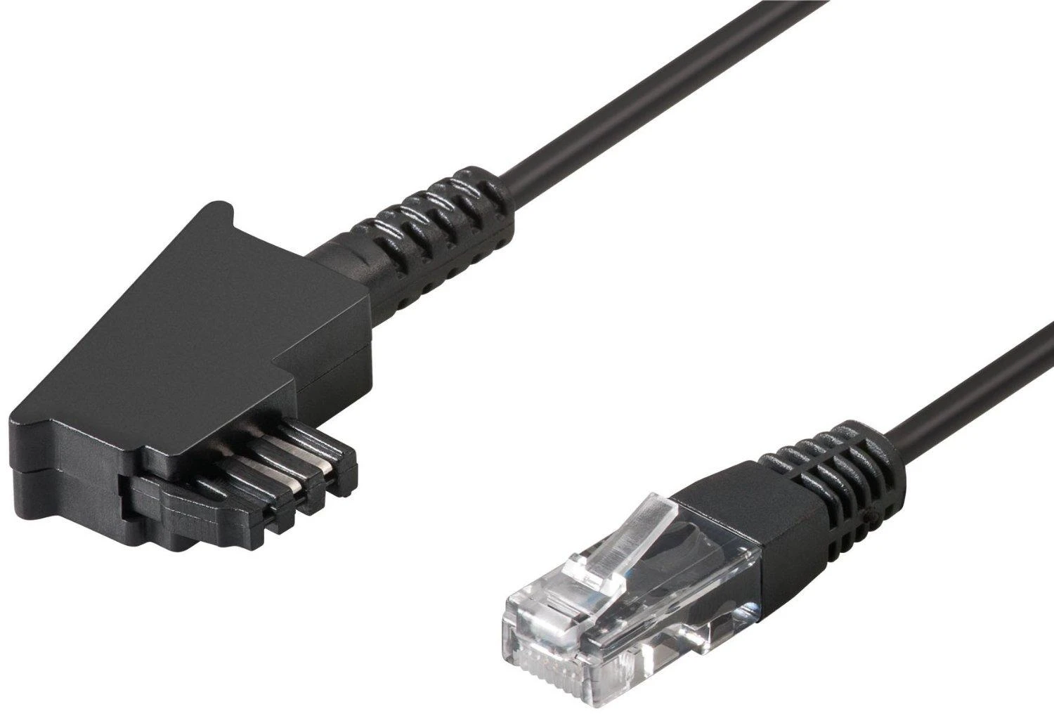 goobay TAE Anschlusskabel DSL/VDSL, Kabelis juodas, 15 Meter