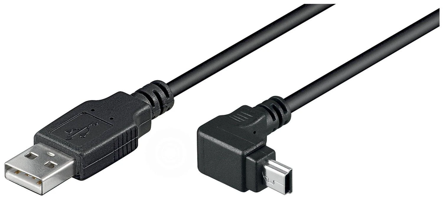 „Goobay“ USB -> Mini USB 5p 90 laipsnių juodas 1,8m - St.A>St.B Mini