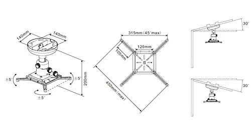 „Multibrackets“ MB projektoriaus lubų laikiklis 200