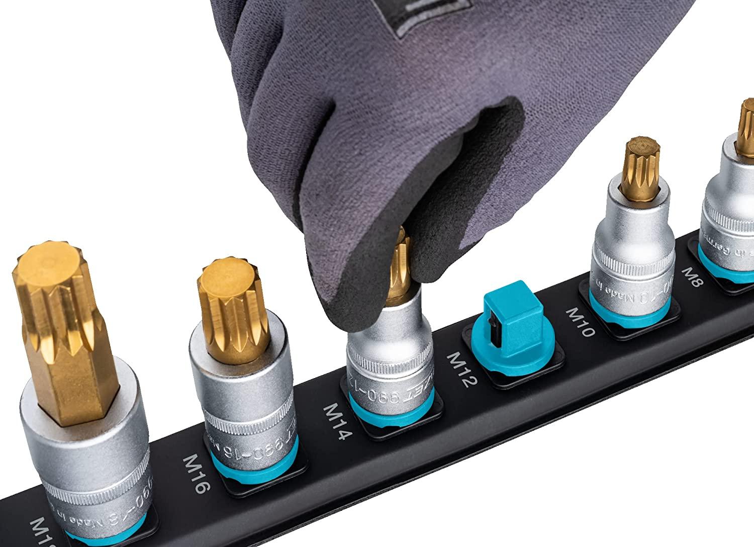 Hazet Hazet SmartRail 1/2 socket set, hexagon socket, 8 pieces (juodas, 6mm - 17mm, short)