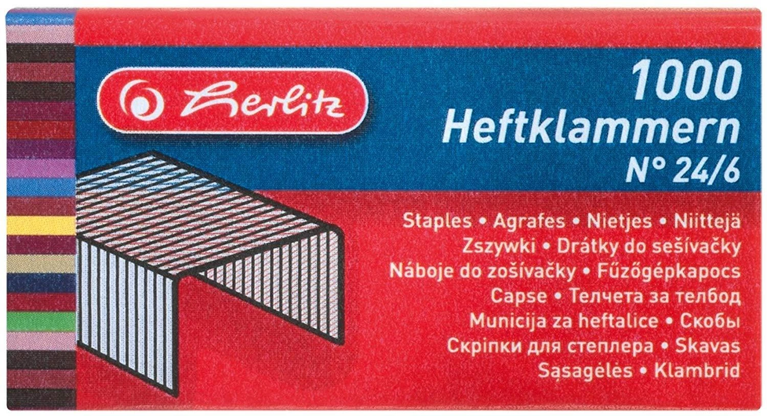 Herlitz 24/6 sąsagėlės, 1000 vienetų pakuotė