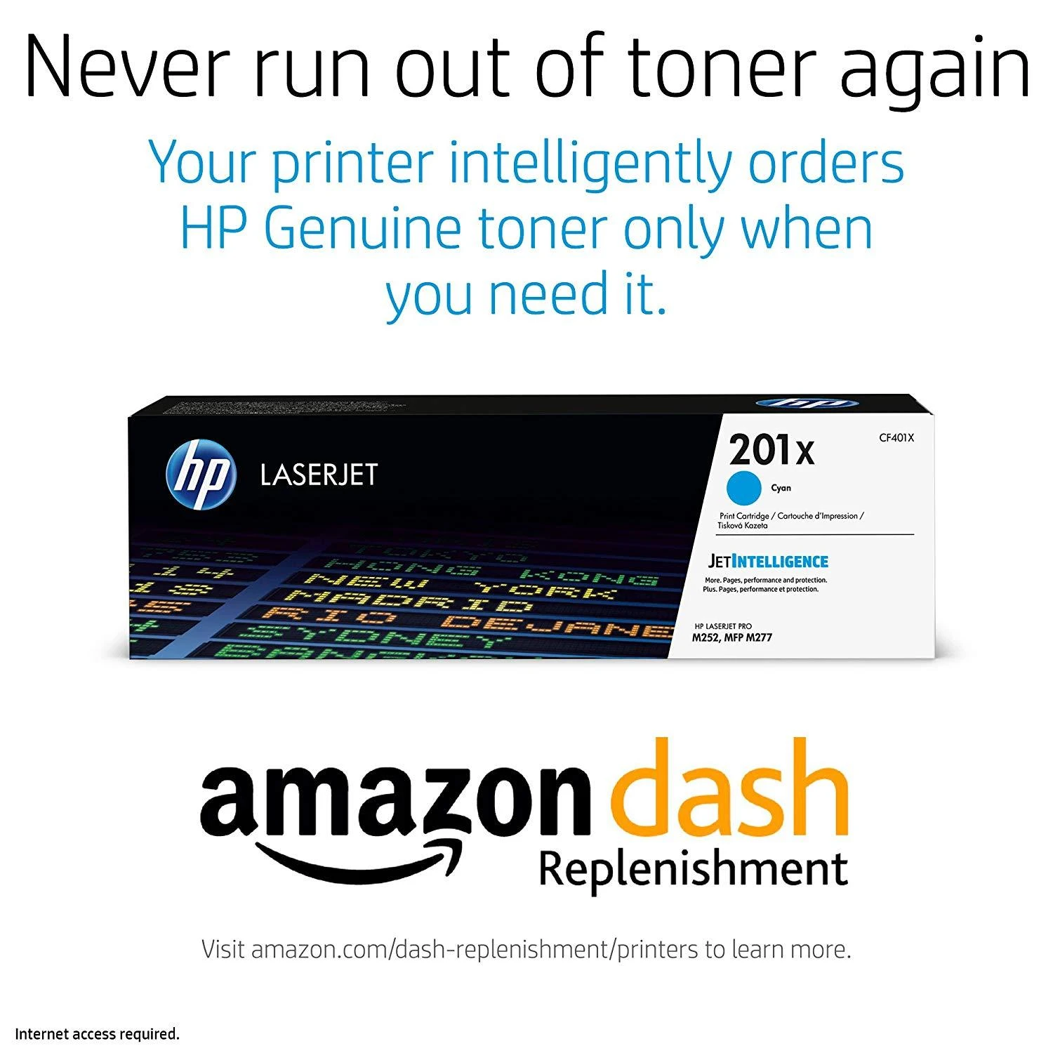 „Hewlett Packard“ (HP) HP 201X didelio našumo žalsvai mėlyna originali „LaserJet“ dažų kasetė, 2 300 puslapių
