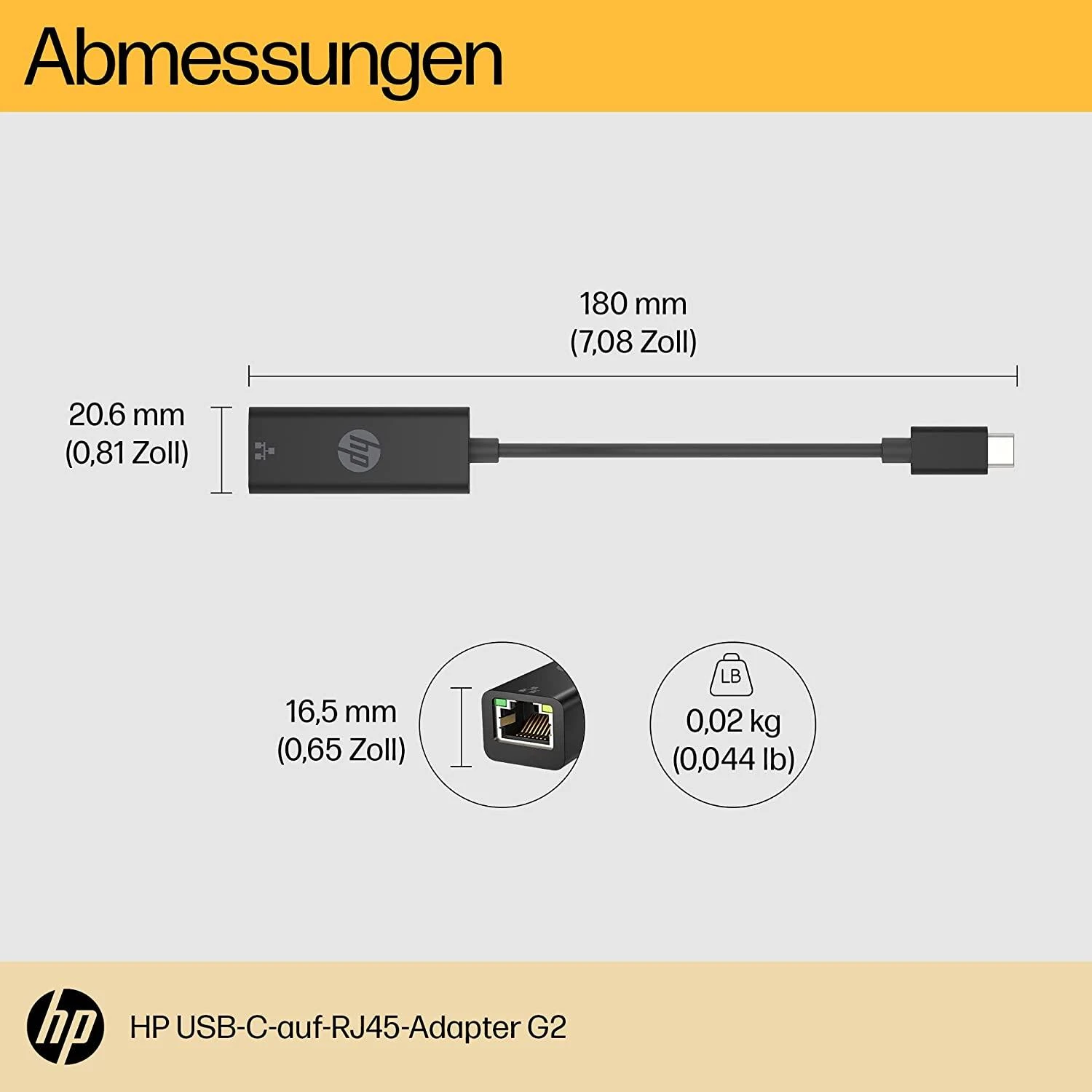 Adapteris HP 4Z534AA USB-C į RJ45