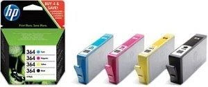 Hewlett Packard (HP) HP 364 Combo 4-Pack Juodas/Cyan/Magenta/Geltona rašalo kasetės, 250/300 puslapių, HP B8550, C5380, D5460