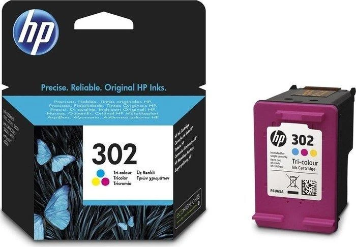 Hewlett Packard (HP) HP 302 trispalvė rašalo kasetė, 165 puslapiai, skirta HP Officejet 3830,3834,4650, Deskjet 2130,3630,1010, Envy 4520