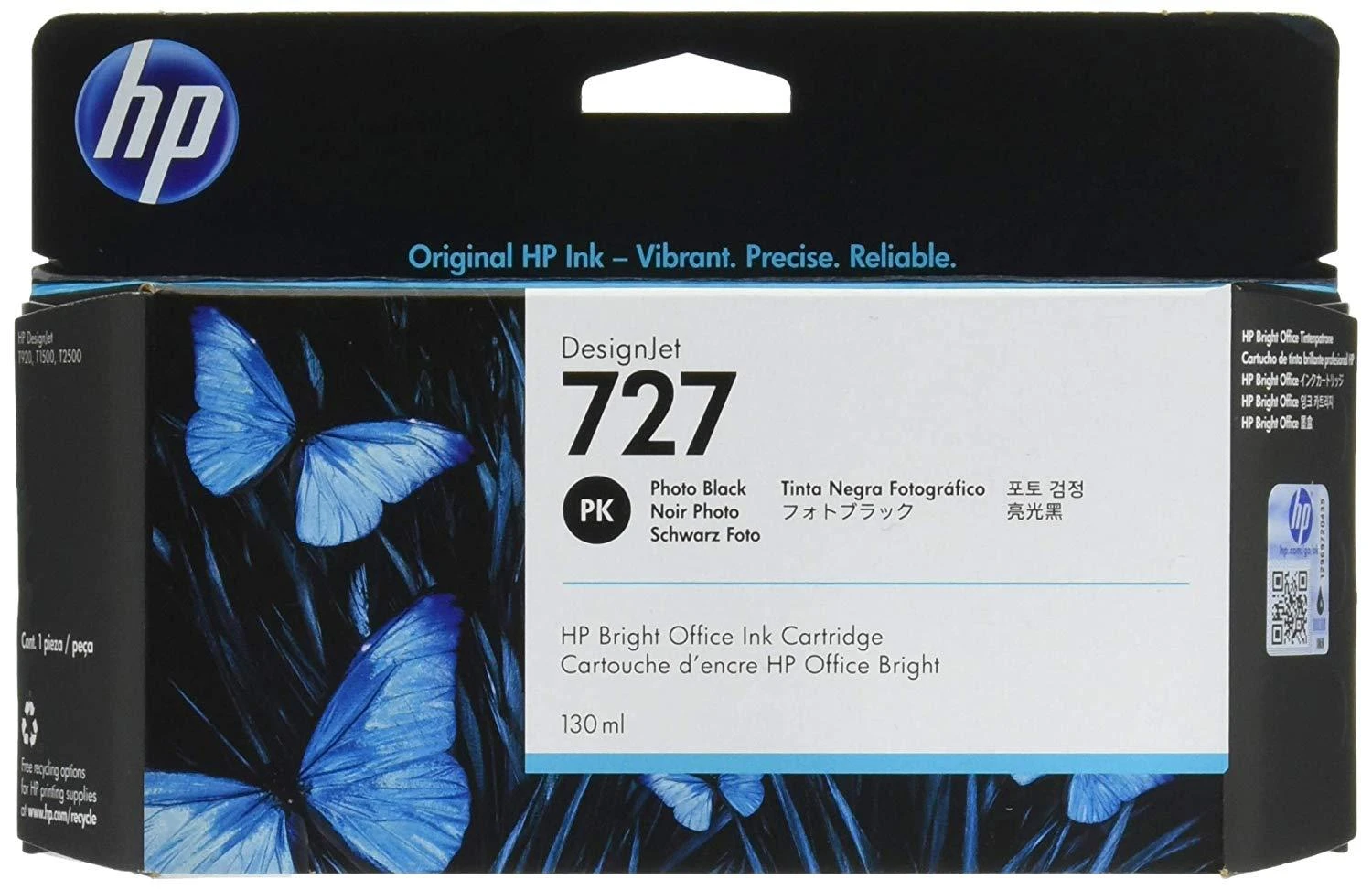 Hewlett Packard (HP) HP no.727 Photo Juodas rašalo kasetė 130 ml, skirta T920,T1500,T2500 serijai