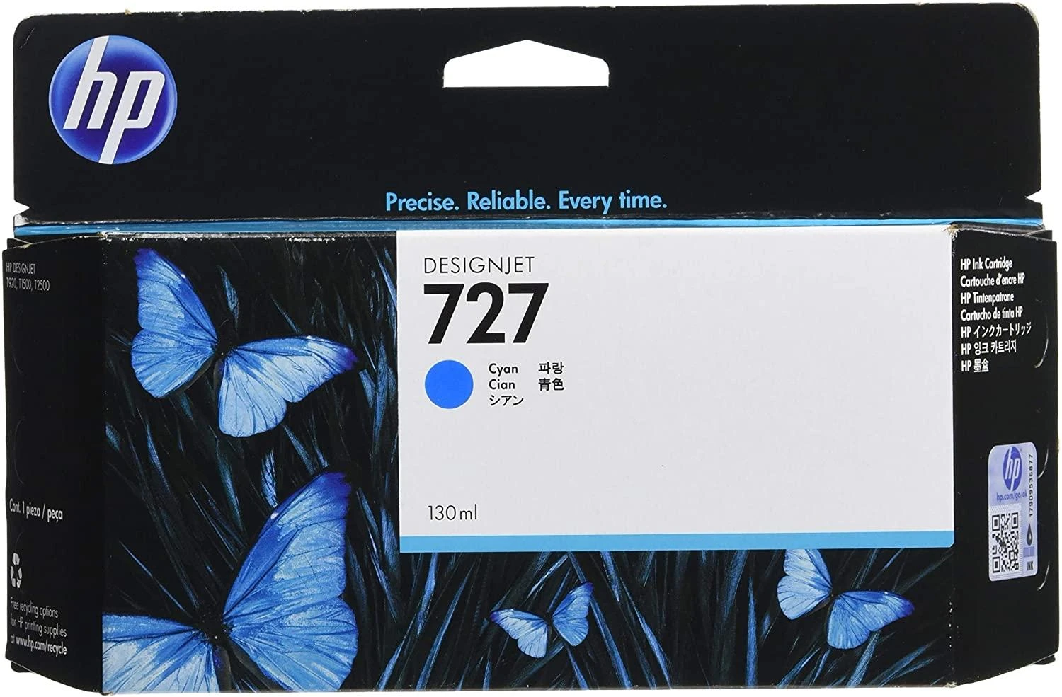 Hewlett Packard (HP) HP no.727 Cyan Ink Cartridge 130 ml, skirta T920,T1500,T2500 serijai