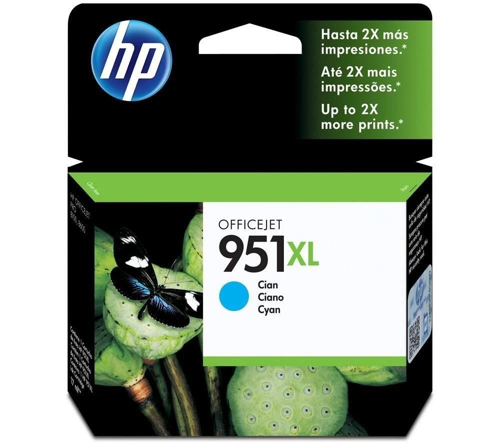 Hewlett Packard (HP) HP 951XL didelio našumo žalsvai mėlynos spalvos rašalo kasetė, 1500 puslapių, skirta Officejet 8600 Pro