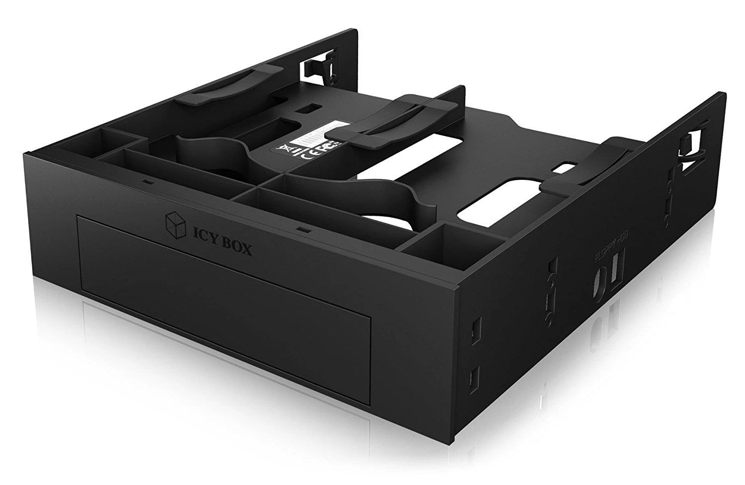 Icy Box IB-5251 Tvirtinimo rėmas 2x2,5" + 1x3,5" HDD/SSD diskams 1x5,25" nišoje, su priekiniu skydeliu, juodas