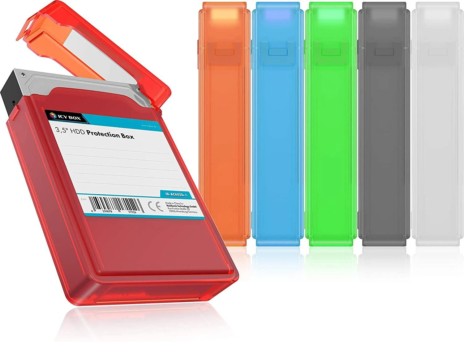 ICY BOX HDD saugojimo dėžutės, 6 spalvų rinkinys