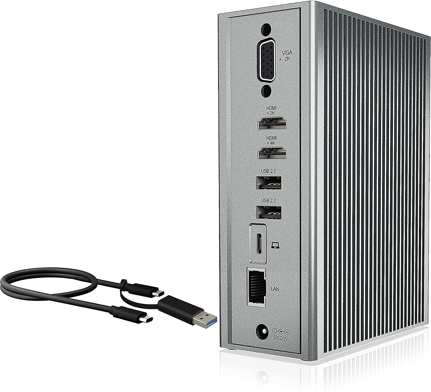 Raidsonic | Icy Box | IB-DK2262AC DockingStation | Dock | Ethernet LAN (RJ-45) jungtys 1 | VGA (D-Sub) jungtys quantity 1 | USB 3.0 (3.1 Gen 1) Type-C jungtys quantity 1 | USB 3.0 (3.1 Gen 1) jungtys quantity 3 | USB 2.0 jungtys quantity 3 | HDMI jungtys quantity 2 | Ethernet LAN | Garantija 24 mėn.