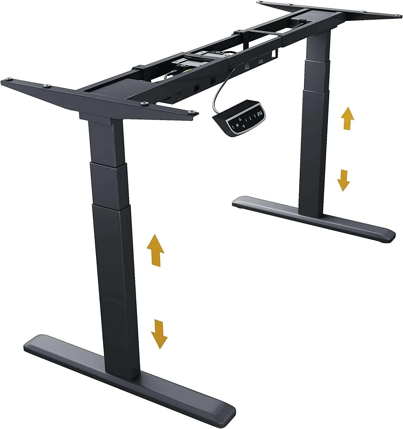 Icy Box RaidSonic ICYBOX IB-EW205B-T Ergonomiškas stalo rėmas Motorizuotas sprendimas sėdėti / stovėti su BIFMA sertifikatu