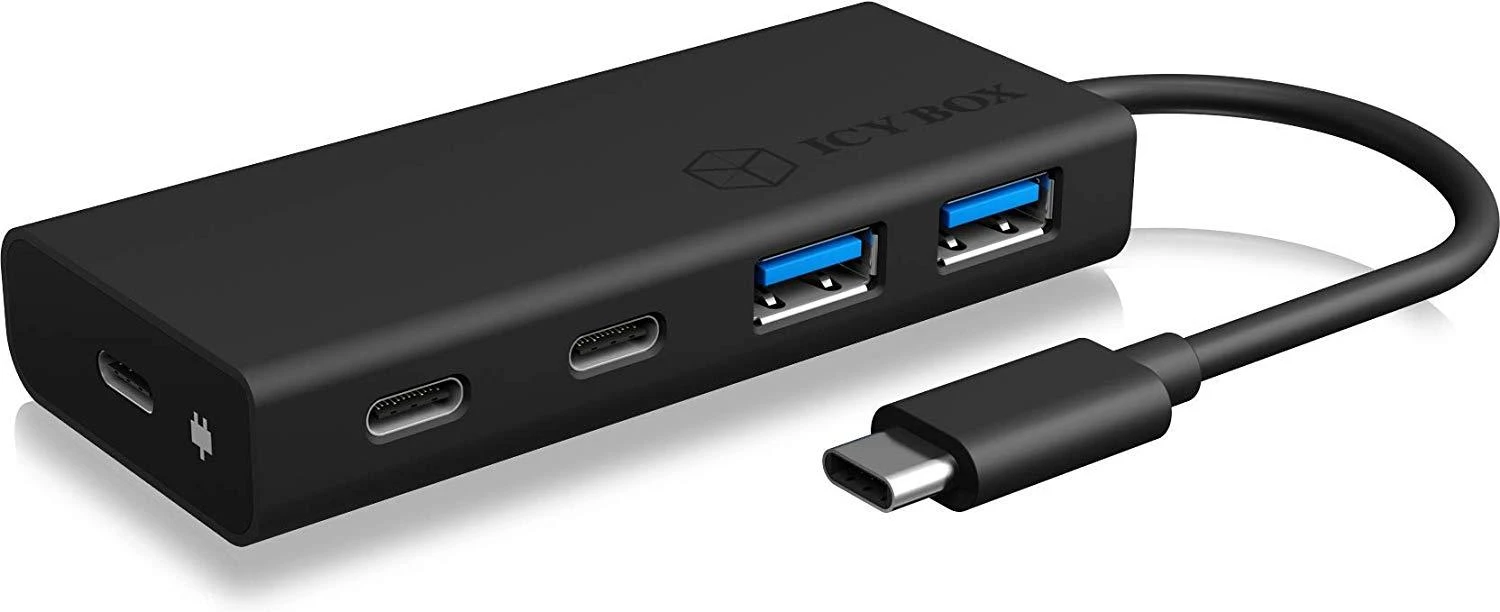 ICY BOX USB 3.0 HUB Type-C iki 2x Type-C ir 2x Type-A jungtys