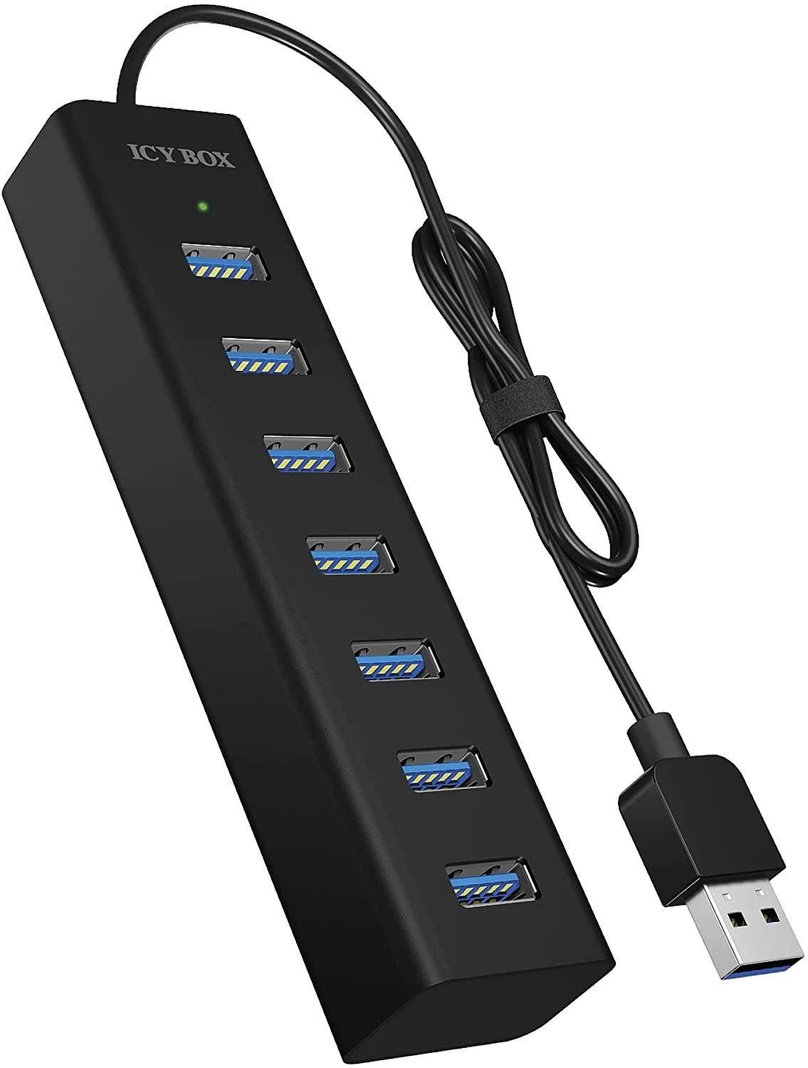 Icy Box RaidSonic ICYBOX IB-HUB1700-U3 7 prievadų šakotuvas su A tipo USB sąsaja ir maitinimo šaltiniu