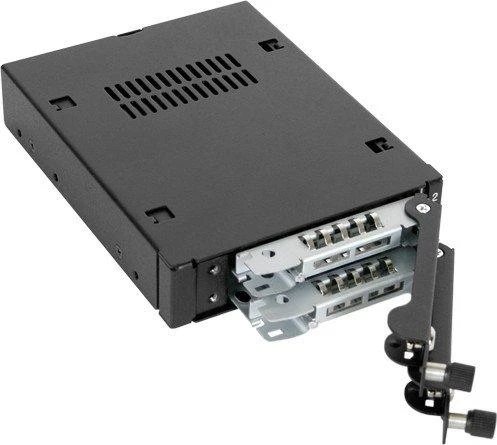 IcyDock Carruzzo Icy Dock MB492TKL-B diskų įrenginio skyriaus dangtelis 2.5″ Nešantysis skydelis Juoda, Sidabras