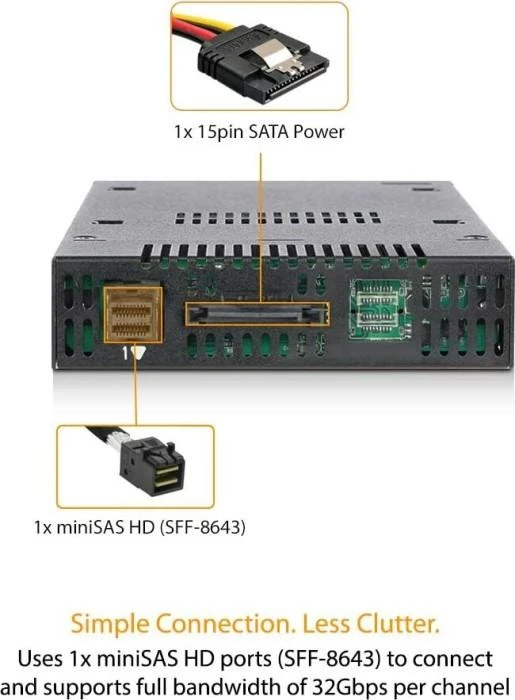 Carruzzo Icy Dock MB833M2K-B saugojimo diskų korpusas SSD korpusas Juoda M.2