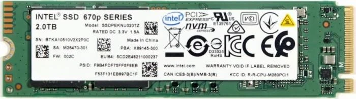 Solidigm SSD M.2 1TB Intel 670p NVMe PCIe 3.0 x 4 lizdinė plokštelė