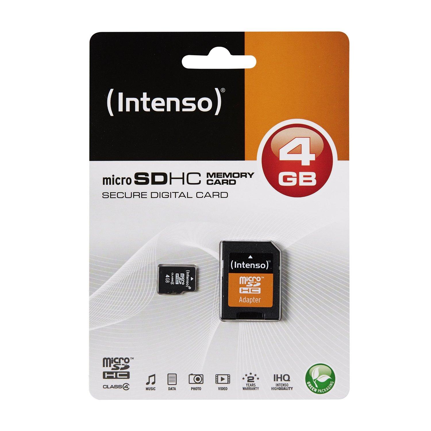 Atminties kortelė Karta Intenso Micro SDHC 4 GB Class 4 (3403450)