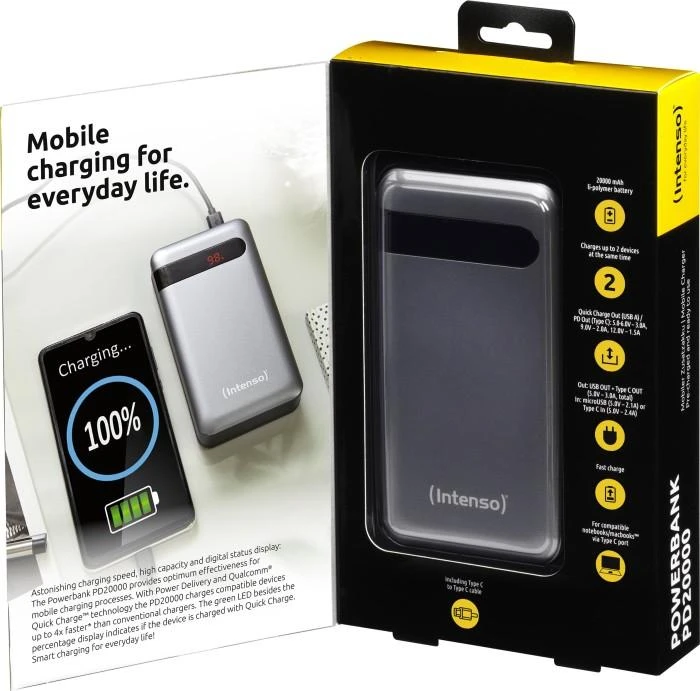 Intenso Powerbank PD20000 Power Delivery 20000 mAh antracitas