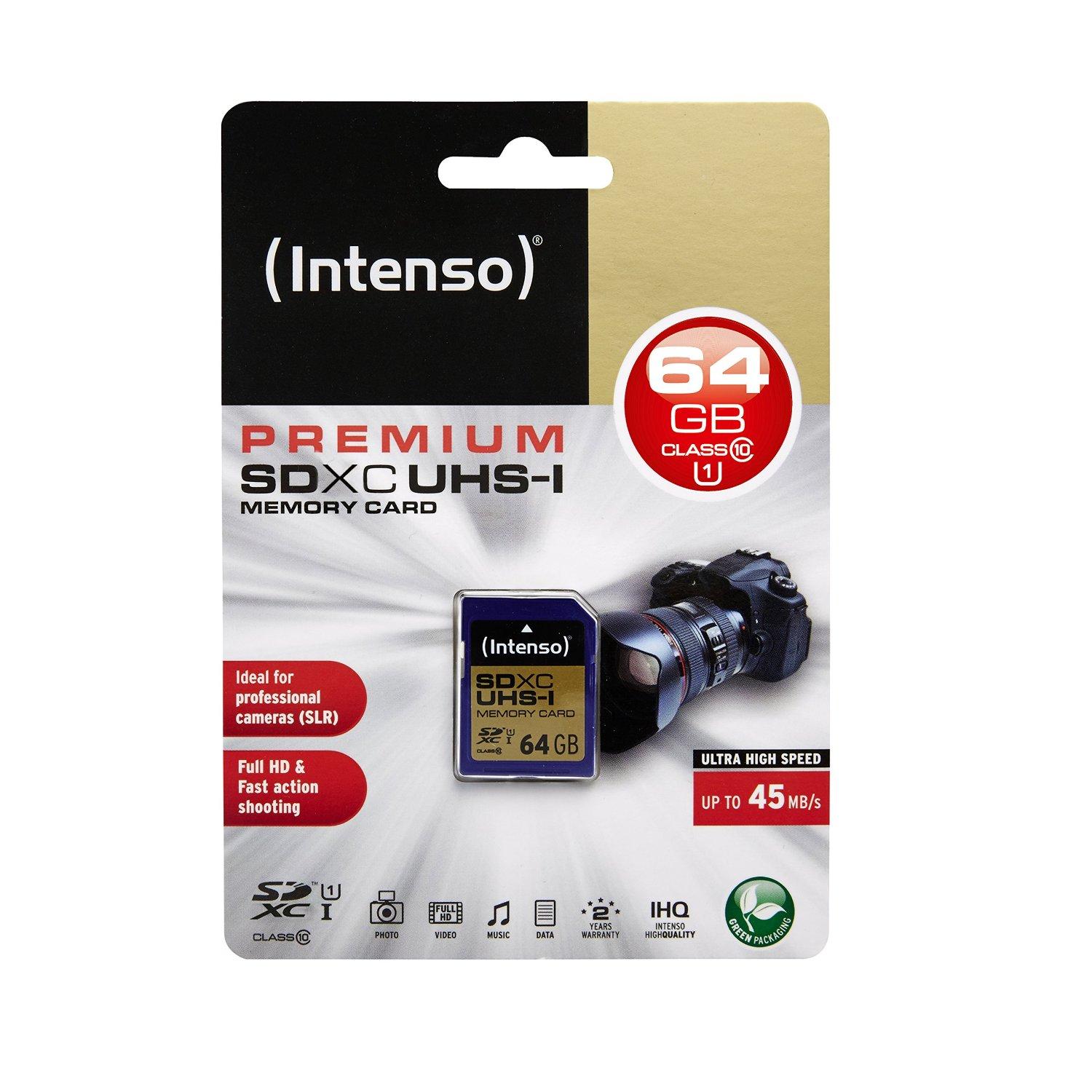 Atminties kortelė Intenso SDHC 64GB UHS-I 3421490