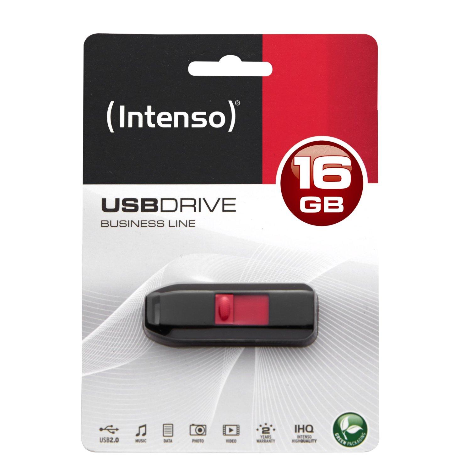 STICK Intenso Business Line 16 GB USB 2.0 (juodas/raudona, 3511470)
