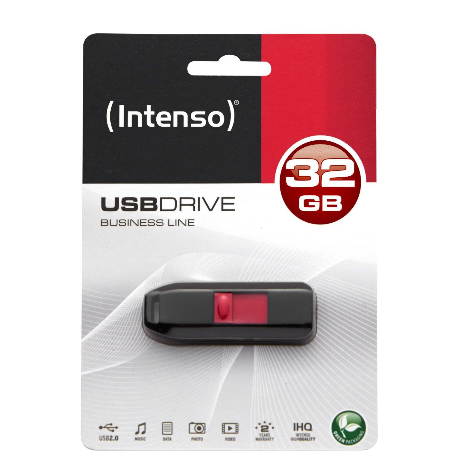 STICK Intenso Business Line juodas. raudona 32 GB