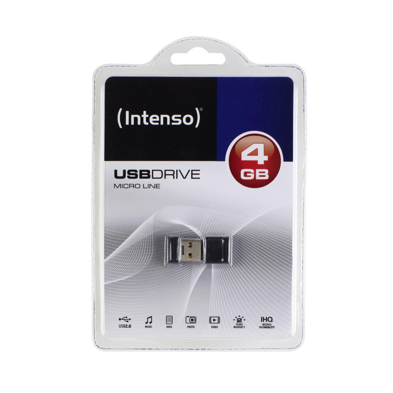 Chiavetta USB Intenso Micro Line 4 GB - USB 2.0, Nero, Perfetta Per Documenti E File - Foto 3