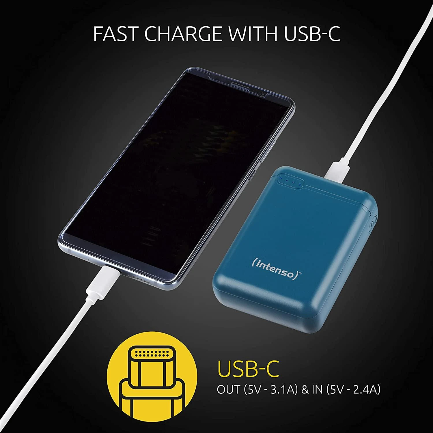 Intenso Powerbank XS10000 benzinas 10000 mAh įsk. USB nuo A iki C tipo