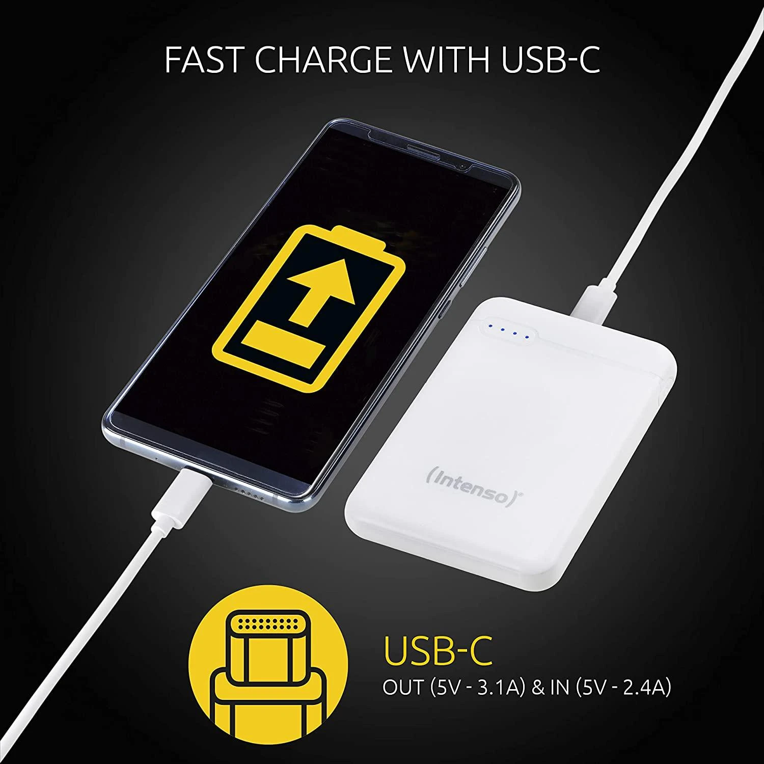 POWER BANK USB 5000MAH Baltas 7313522 INTENSO