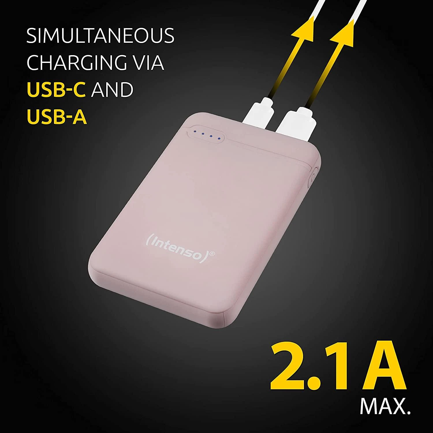 Intenso Powerbank XS5000 rosé 5000 mAh įsk. USB nuo A iki C tipo
